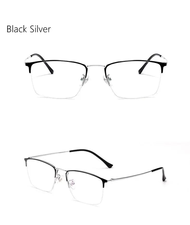 Unisex Semi-Rimless Titanium Prescription Glasses 8017JX — view 15 | Rx Spectacle
