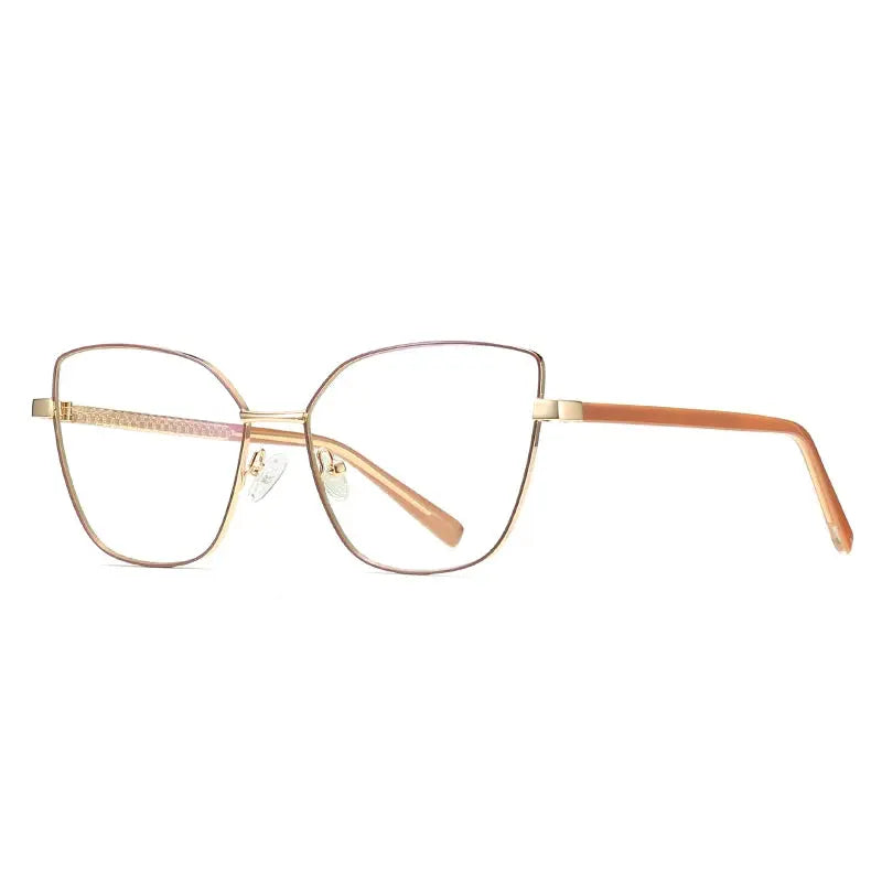 Women's Cat Eye Full Rim Alloy Prescription Glasses 3002 — view 11 | Rx Spectacle