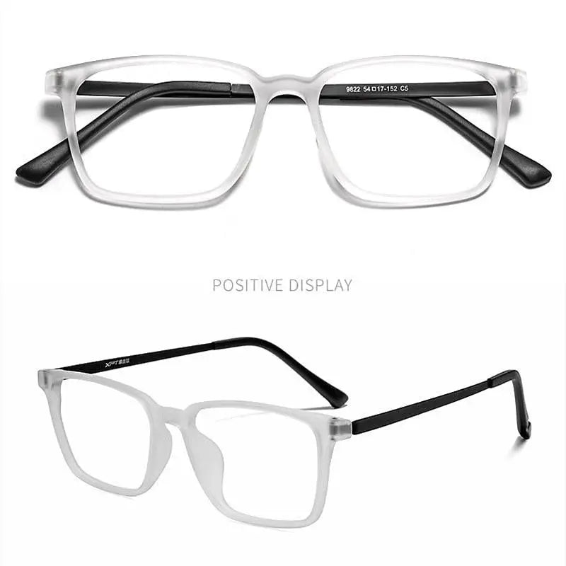 Men's Square Full Rim Titanium Prescription Glasses 9822 — view 11 | Rx Spectacle