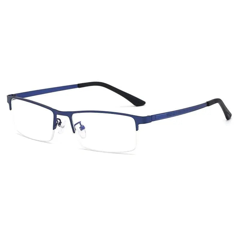 Unisex Square Semi-Rimless Alloy Prescription Glasses 88121 — view 7 | Rx Spectacle