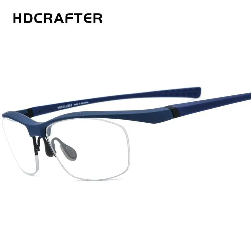 Men's Rectangular Semi-Rimless TR90 Sports Glasses 7027 — view 8 | Rx Spectacle