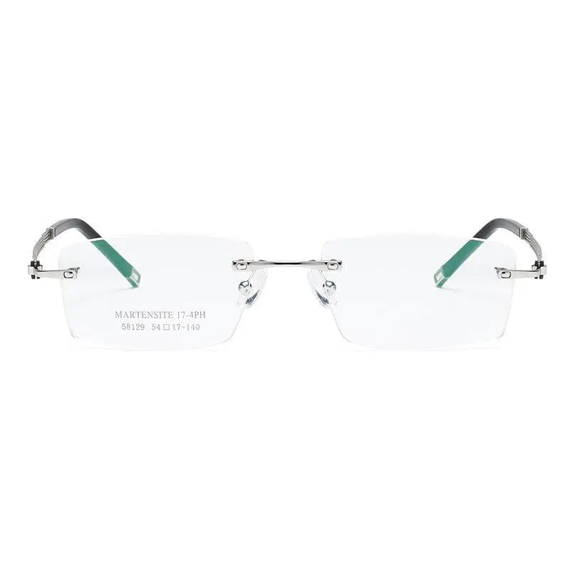 Unisex Square Rimless Prescription Glasses 58129 — view 5 | Rx Spectacle