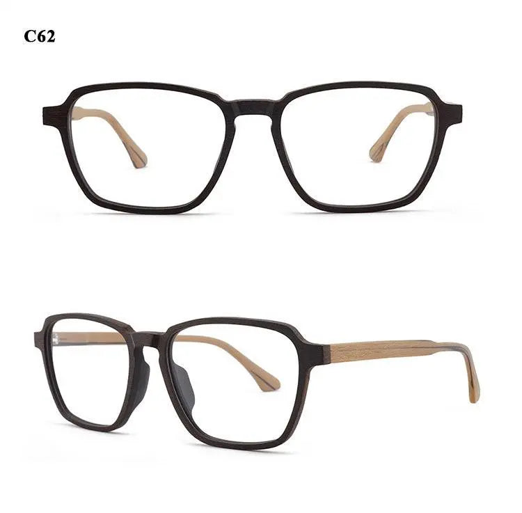 Men's Polygon Full Rim Wood Oversized Prescription Glasses 1694 — view 21 | Rx Spectacle