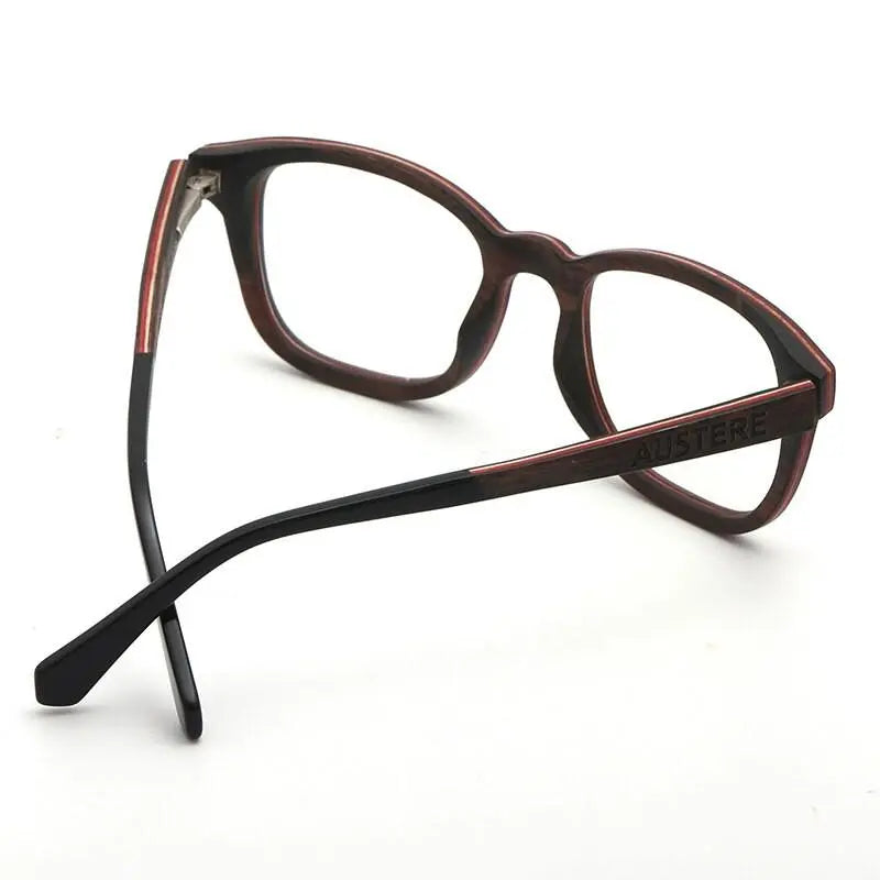 Unisex Square Full Rim Wood Prescription Glasses 56367 — view 4 | Rx Spectacle
