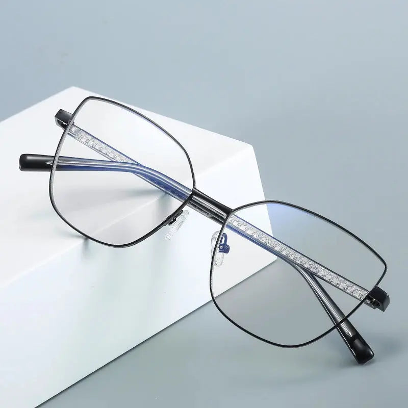 Women's Cat Eye Full Rim Alloy Prescription Glasses 3002 — view 2 | Rx Spectacle