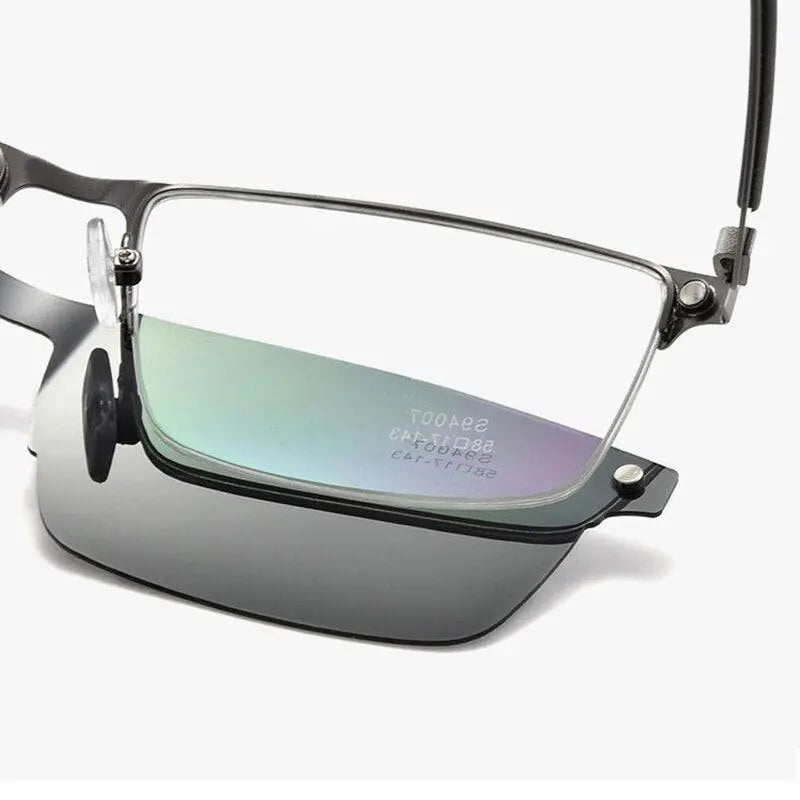 Unisex Full Rim Alloy Clip-On Prescription Glasses 94007 — view 7 | Rx Spectacle