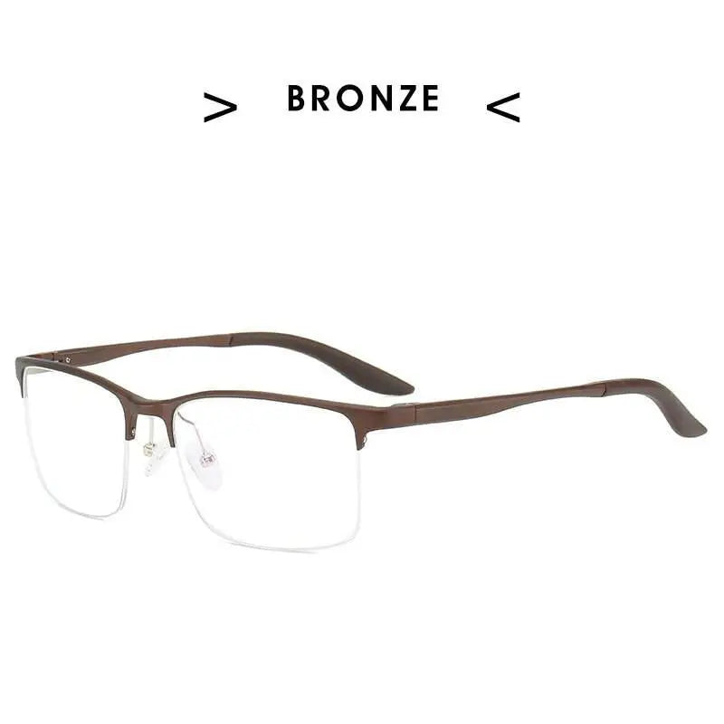 Men's Square Semi-Rimless Titanium Prescription Glasses P6325 — view 6 | Rx Spectacle