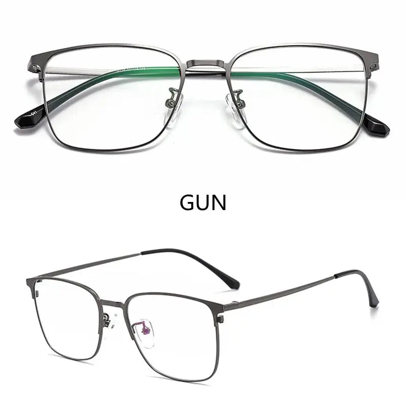 Unisex Rectangular Full Rim Alloy Prescription Glasses 39139 — view 8 | Rx Spectacle