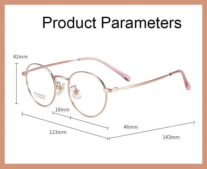 Unisex Round Full Rim Titanium Prescription Glasses 8123 — view 12 | Rx Spectacle