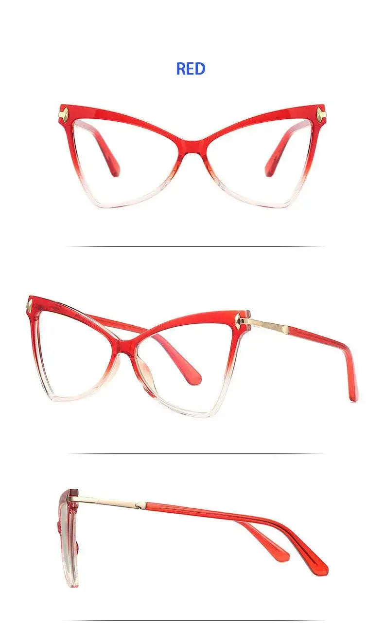 Women's Cat Eye Full Rim TR90 Prescription Glasses 2077 — view 20 | Rx Spectacle