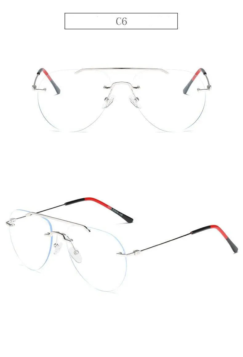 Unisex Round Rimless Alloy Double Bridge Prescription Glasses 81870 — view 21 | Rx Spectacle