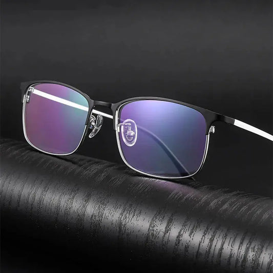 Unisex Square Full Rim Alloy Reading Glasses 38010 — view 1 | Rx Spectacle