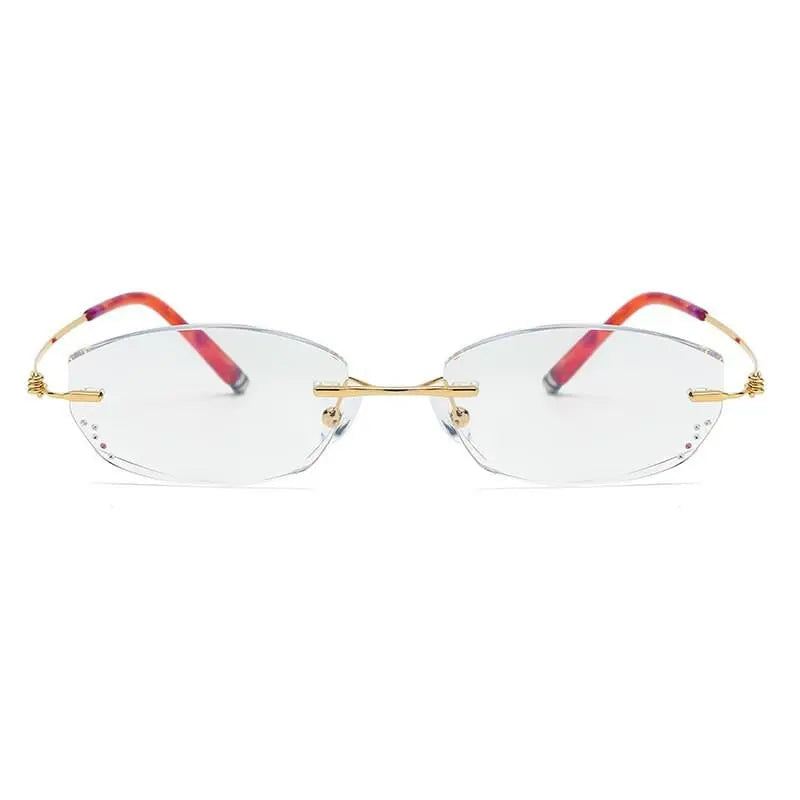 Women's Square Rimless Titanium Reading Glasses 8587 — view 7 | Rx Spectacle