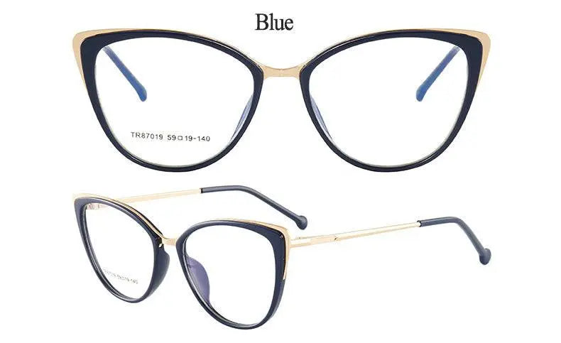 Women's Cat Eye Full Rim TR90 Prescription Glasses 7019 — view 21 | Rx Spectacle