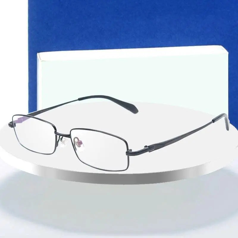 Men's Rectangular Full Rim Titanium Prescription Glasses 2256 — view 2 | Rx Spectacle