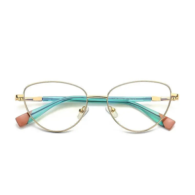Women's Cat Eye Full Rim Alloy Prescription Glasses 3020 — view 11 | Rx Spectacle