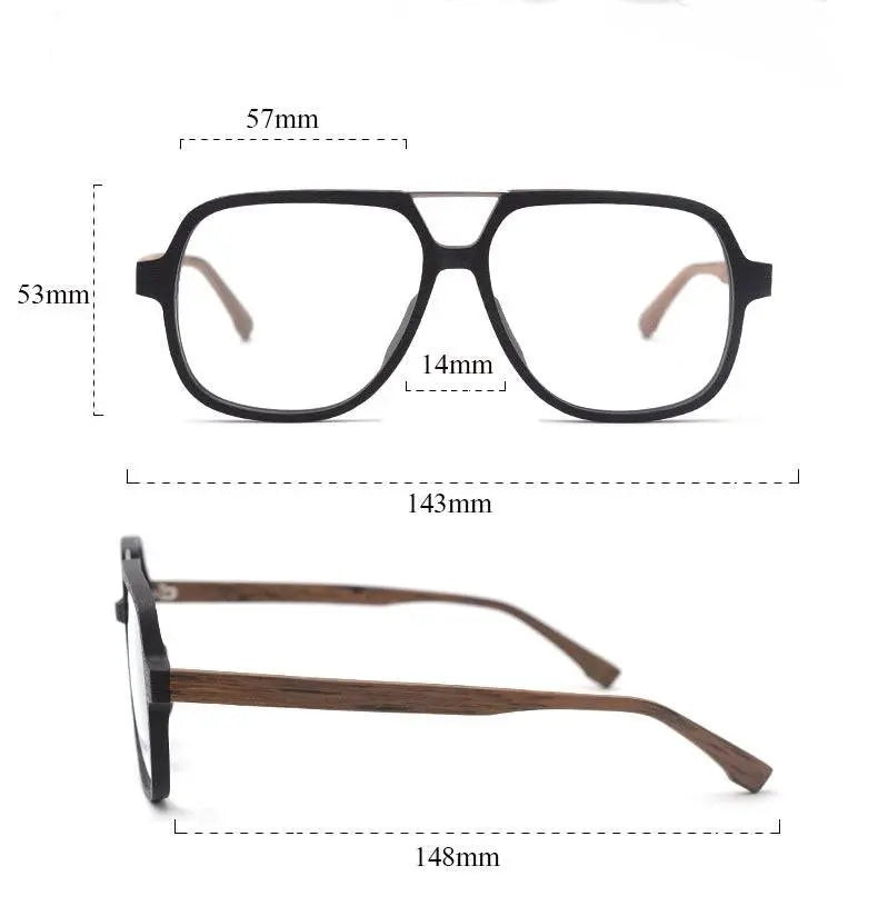 Unisex Square Full Rim Wood Oversized Prescription Glasses Ps8210 — view 12 | Rx Spectacle
