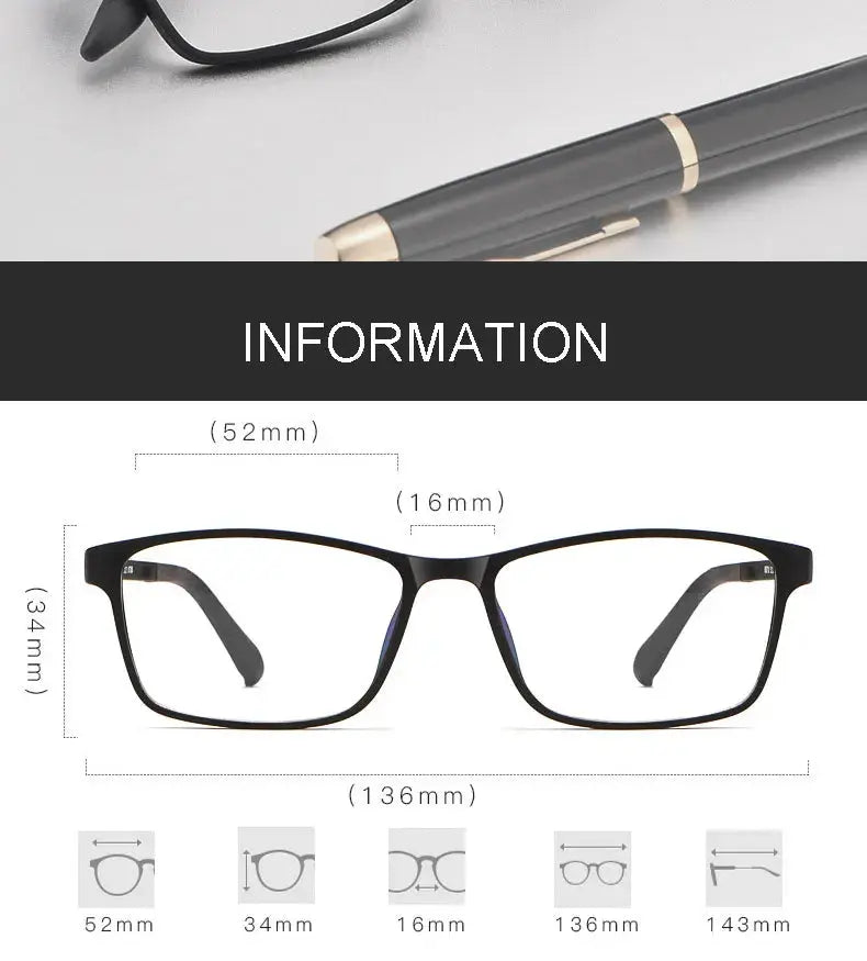 Women's Square Full Rim TR90 Prescription Glasses 88709 — view 2 | Rx Spectacle