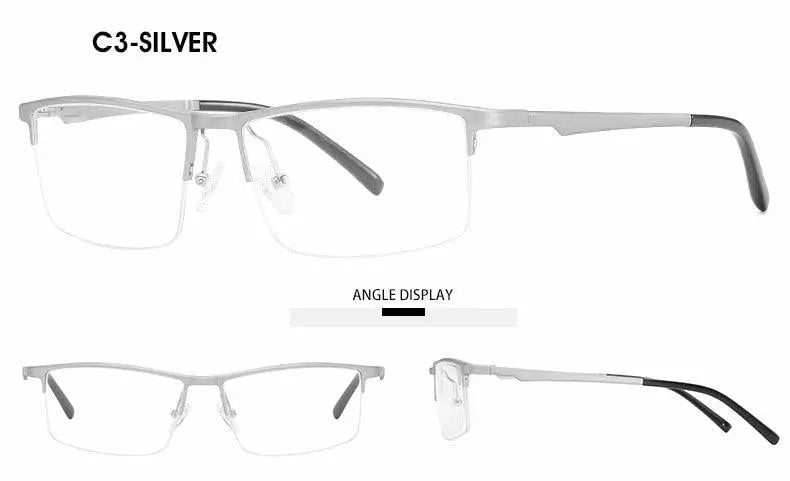 Unisex Semi-Rimless Alloy Prescription Glasses 6331 — view 19 | Rx Spectacle