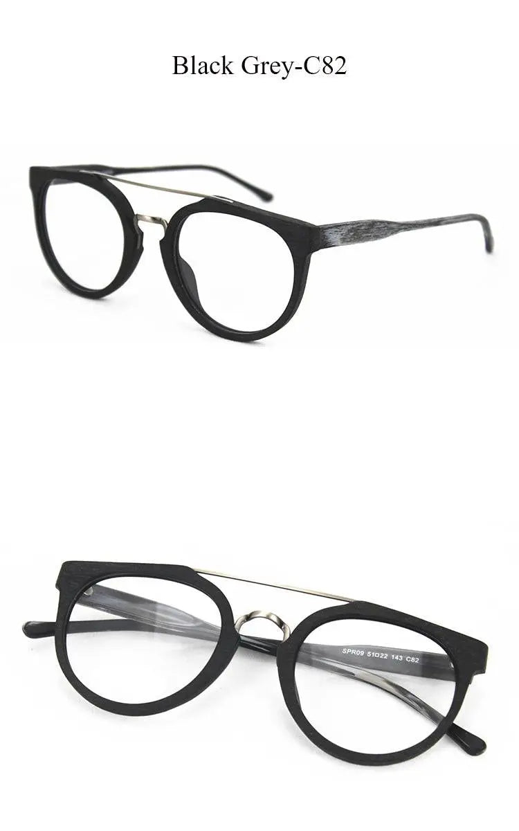 Unisex Round Full Rim Acetate Double Bridge Prescription Glasses Spr09 — view 19 | Rx Spectacle