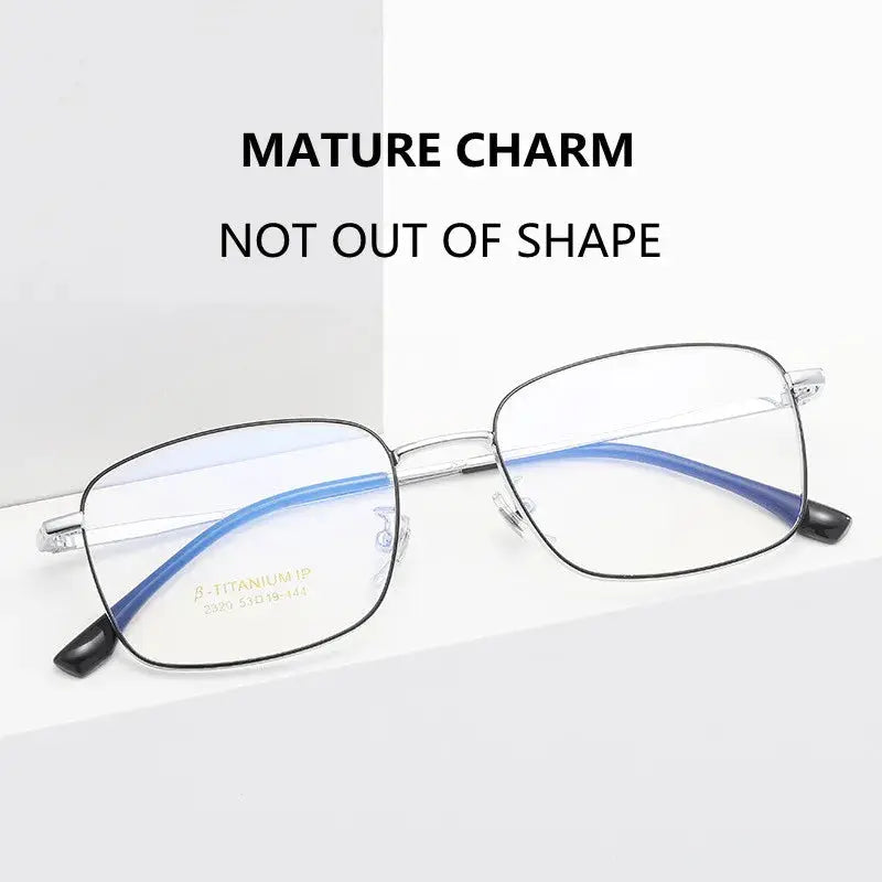 Unisex Square Full Rim Titanium Prescription Glasses 2320 — view 3 | Rx Spectacle