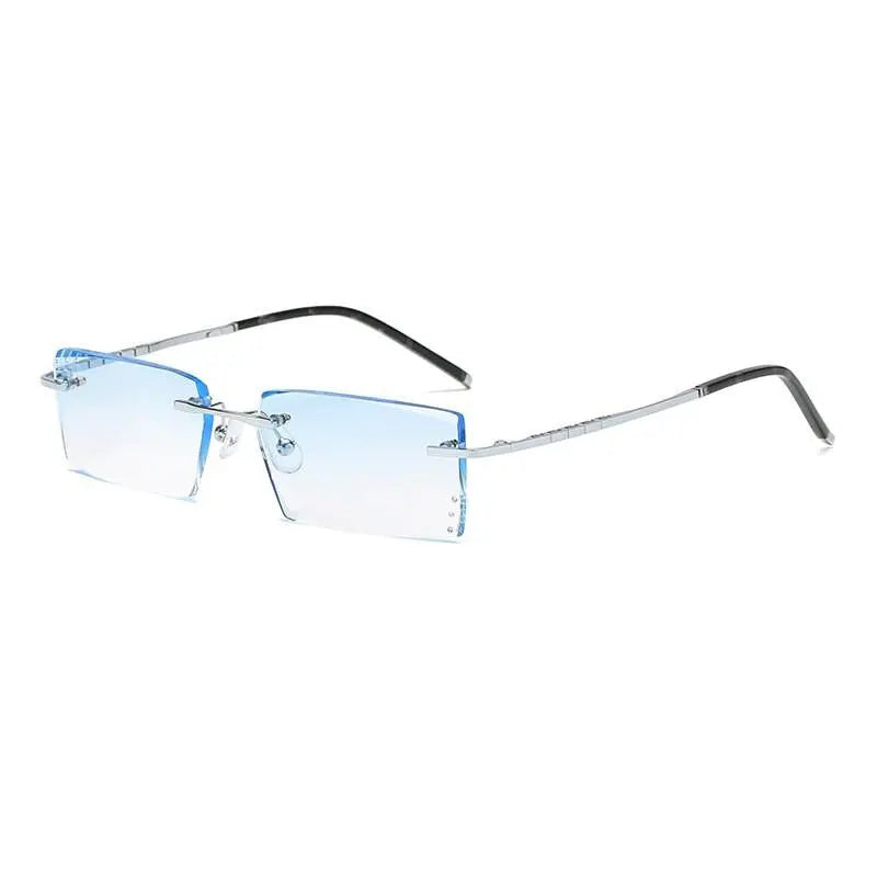 Unisex Square Rimless Titanium Prescription Glasses 58076 — view 8 | Rx Spectacle