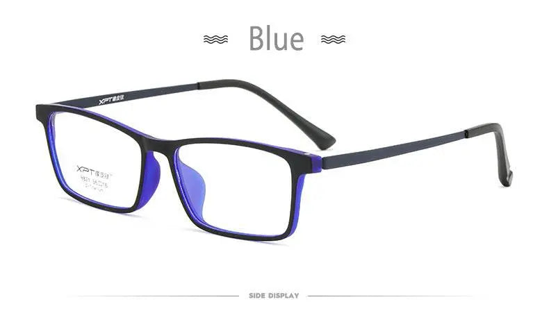 Unisex Rectangular Full Rim Titanium Prescription Glasses 9821 — view 17 | Rx Spectacle