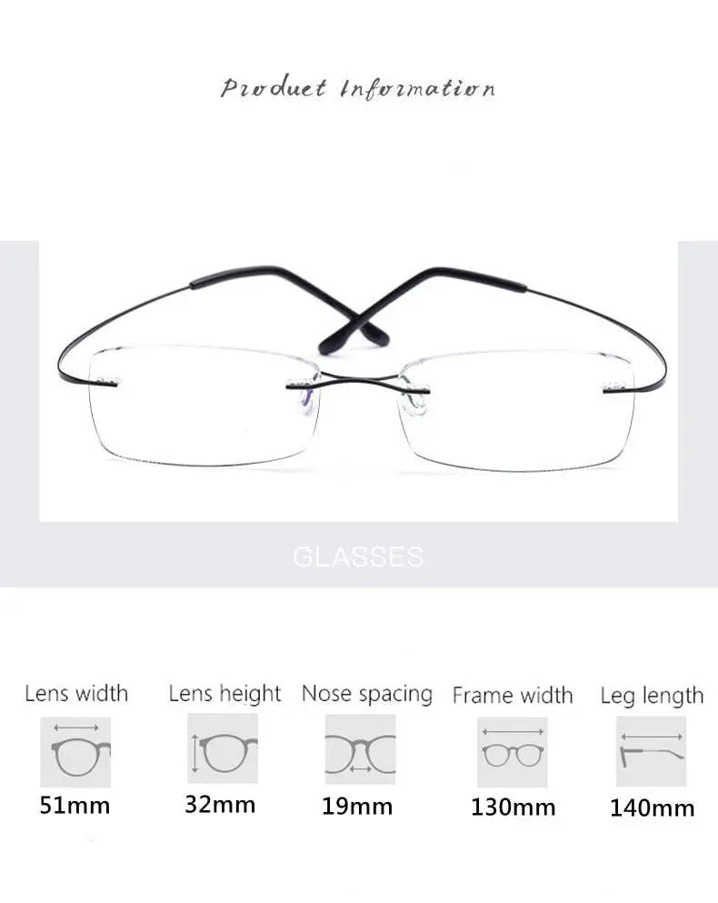 Unisex Rimless Titanium Prescription Glasses — view 15 | Rx Spectacle