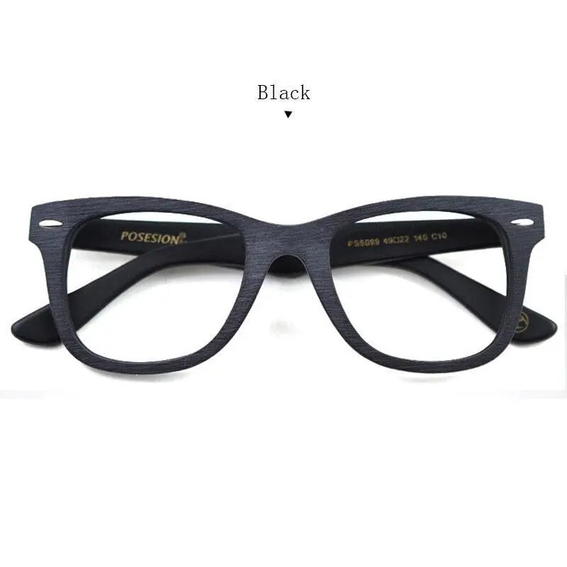 Men's Round Full Rim Wood Prescription Glasses Ps6099 — view 4 | Rx Spectacle