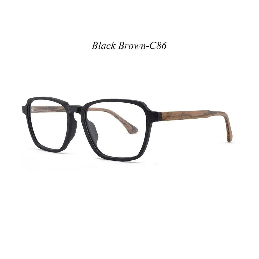 Men's Polygon Full Rim Wood Oversized Prescription Glasses 1694 — view 11 | Rx Spectacle