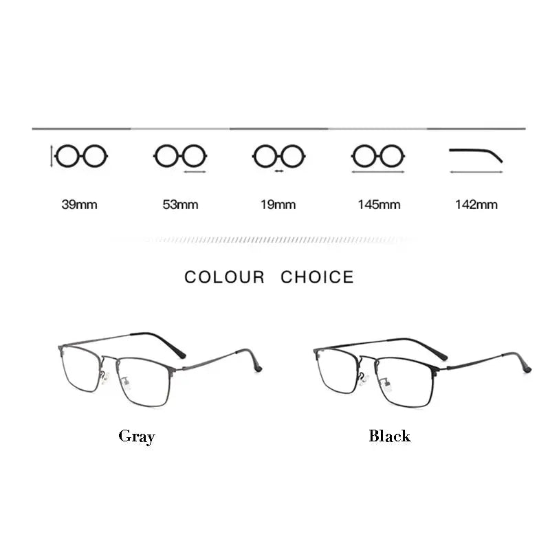 Unisex Square Full Rim Alloy Clip-On Prescription Glasses 9409 — view 5 | Rx Spectacle
