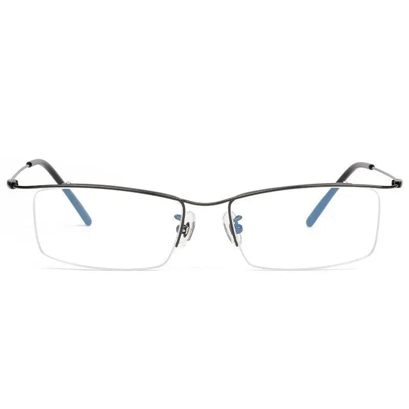 Men's Browline Half Rim Titanium Prescription Glasses Ej1010 — view 8 | Rx Spectacle