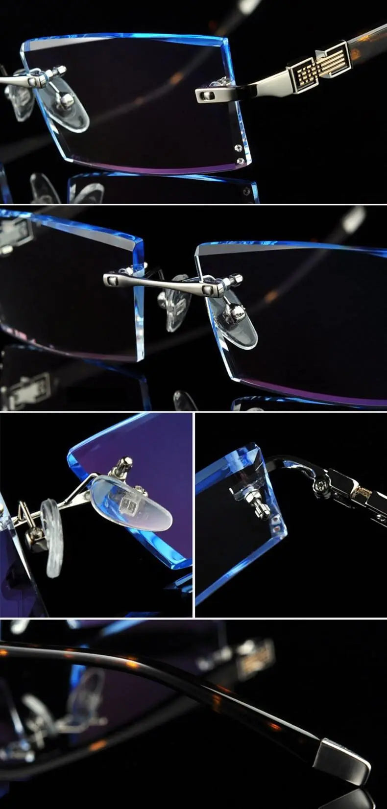 Men's Rimless Alloy Prescription Glasses 58050 — view 15 | Rx Spectacle