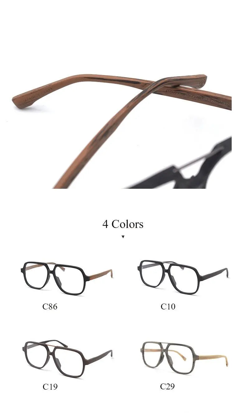 Unisex Square Full Rim Wood Oversized Prescription Glasses Ps8210 — view 14 | Rx Spectacle