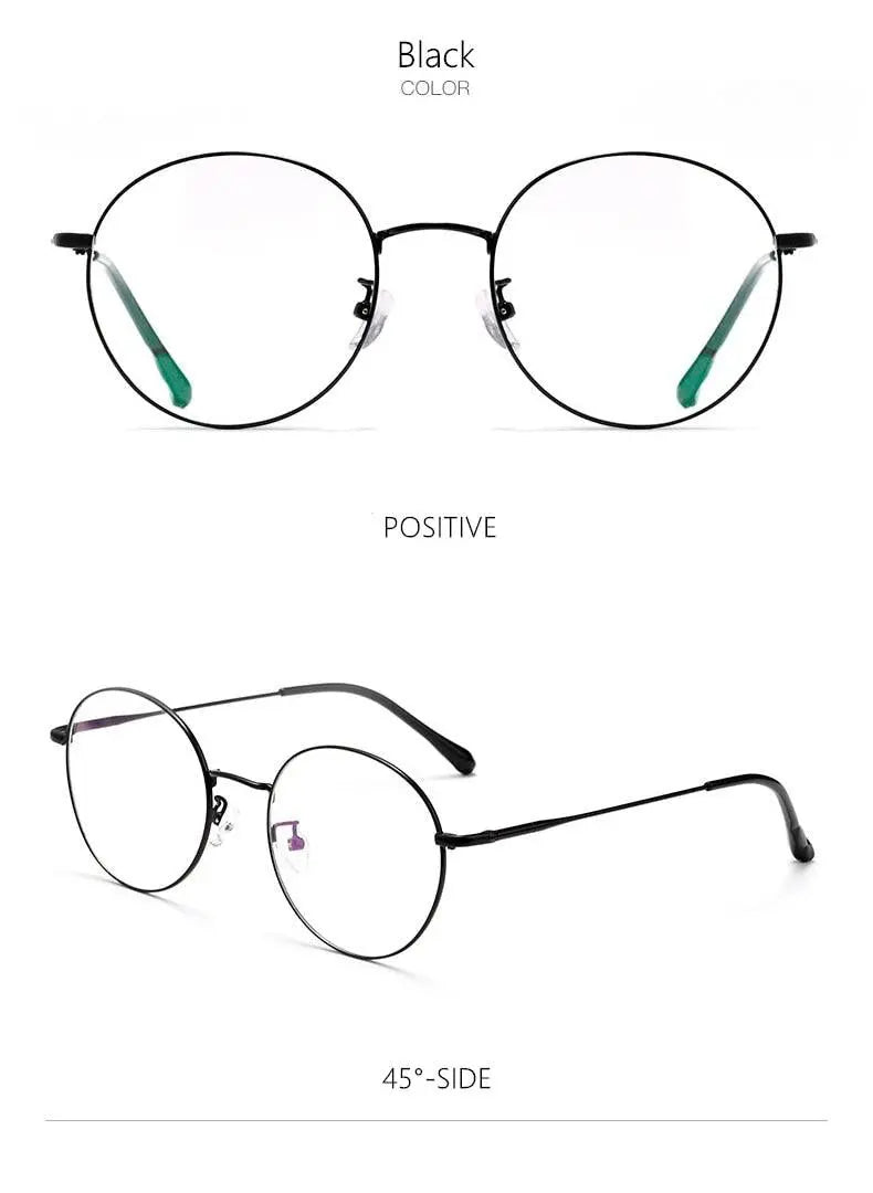 Unisex Round Full Rim Titanium Prescription Glasses 6621X — view 15 | Rx Spectacle