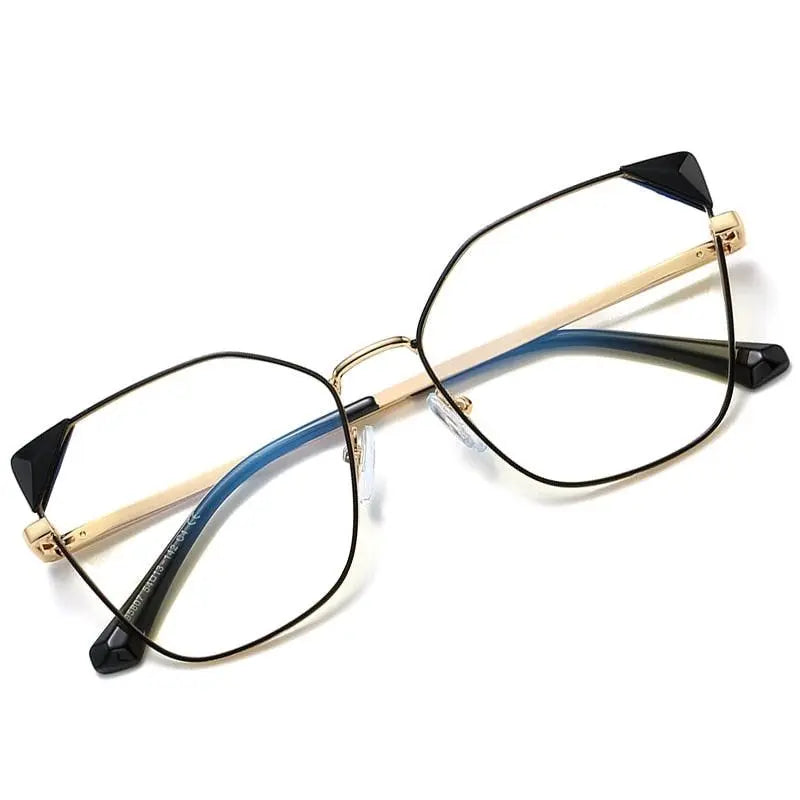 Women's Cat Eye Full Rim Alloy Prescription Glasses 95807 — view 9 | Rx Spectacle