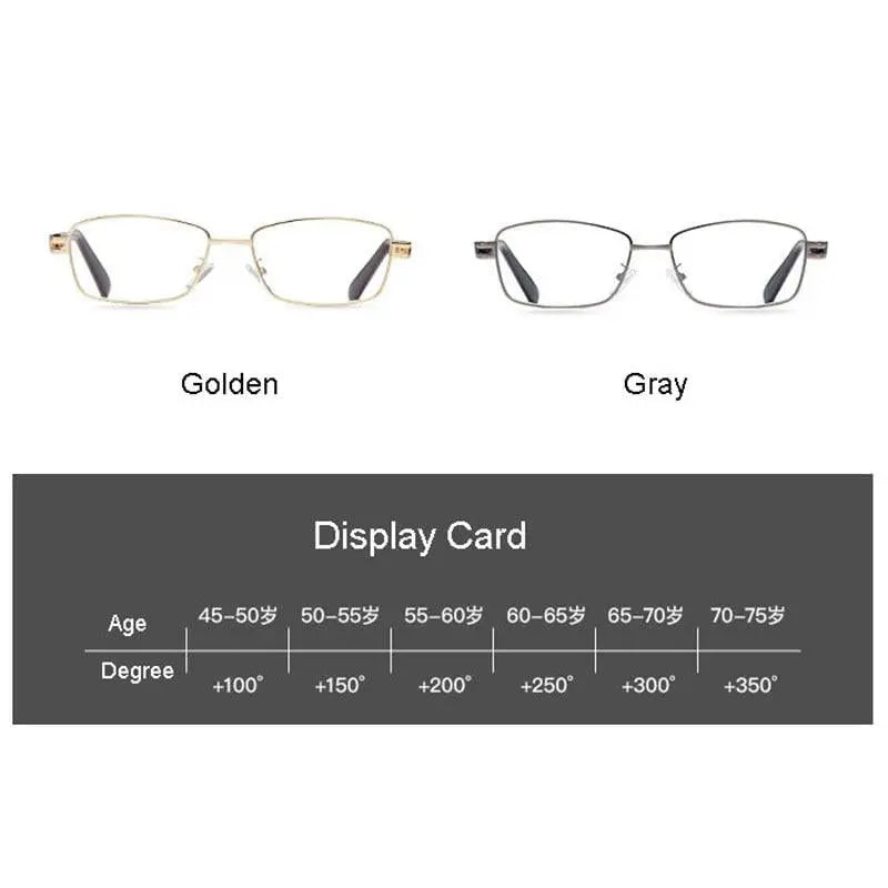 Unisex Rectangular Full Rim Alloy Reading Glasses 9005 — view 4 | Rx Spectacle