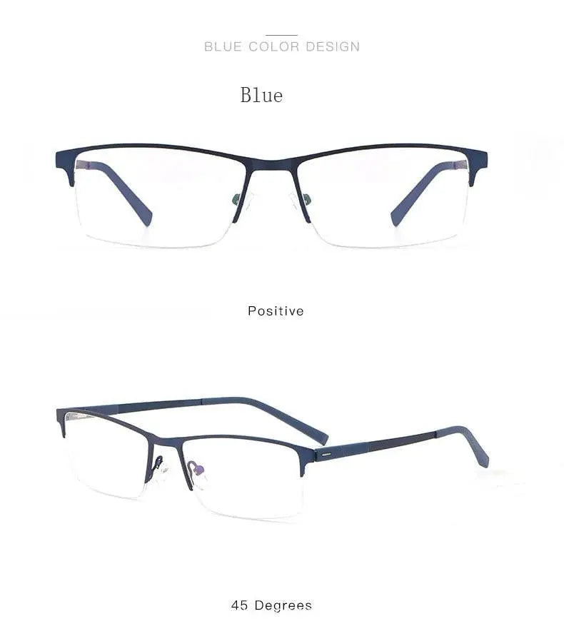 Unisex Square Semi-Rimless Alloy Prescription Glasses 8839 — view 17 | Rx Spectacle