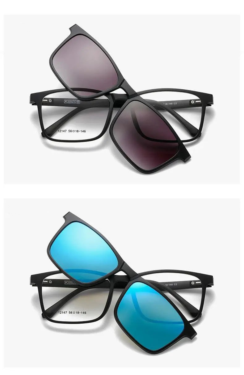 Unisex Full Rim Resin Clip-On Prescription Glasses 12147 — view 12 | Rx Spectacle