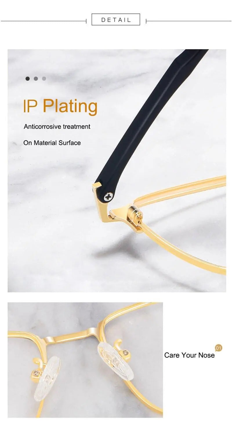Unisex Square Full Rim Alloy Prescription Glasses 3007 — view 17 | Rx Spectacle