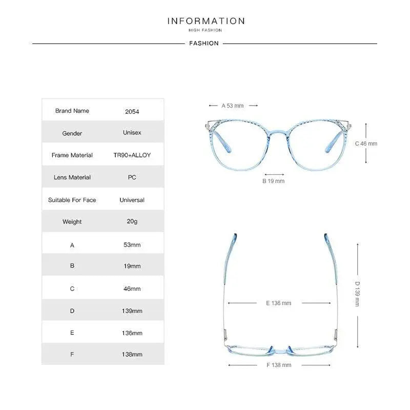 Women's Round Full Rim TR90 Prescription Glasses 2054 — view 4 | Rx Spectacle