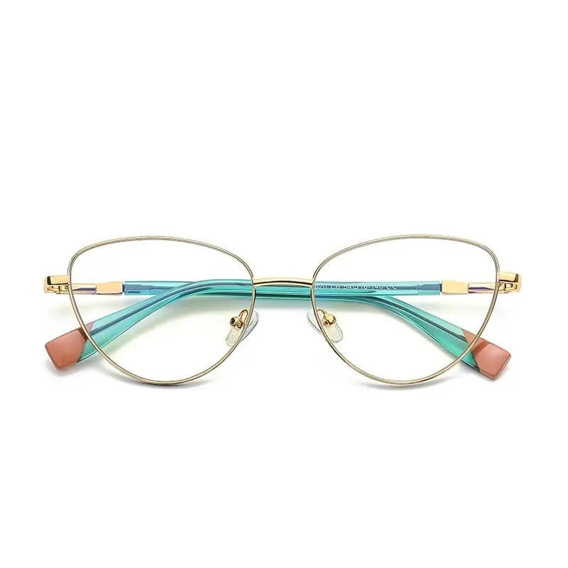 Women's Cat Eye Full Rim Alloy Prescription Glasses 3020 — view 10 | Rx Spectacle
