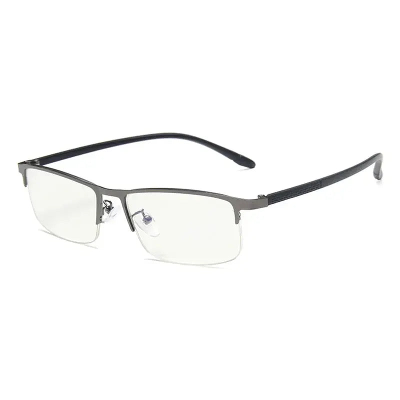 Unisex Rectangular Semi-Rimless Alloy Prescription Glasses 18249 — view 4 | Rx Spectacle