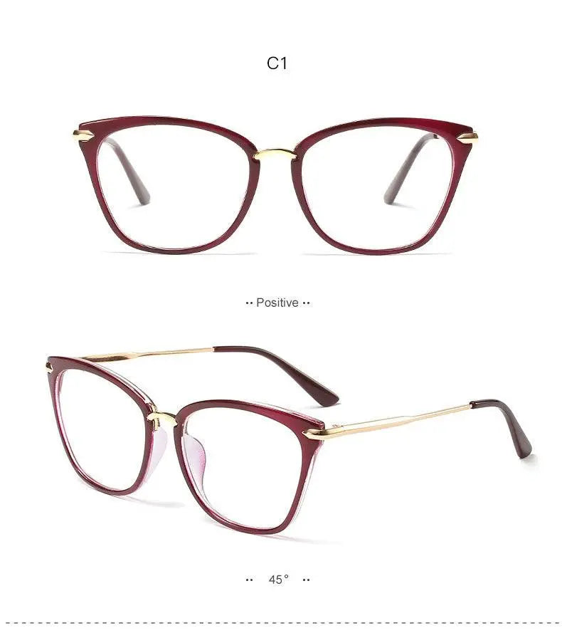Women's Cat Eye Full Rim TR90 Prescription Glasses 95138 — view 16 | Rx Spectacle