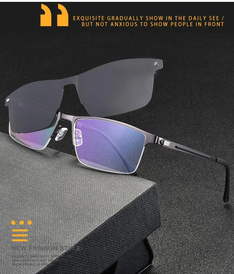 Unisex Full Rim Alloy Clip-On Prescription Glasses 94007 — view 9 | Rx Spectacle