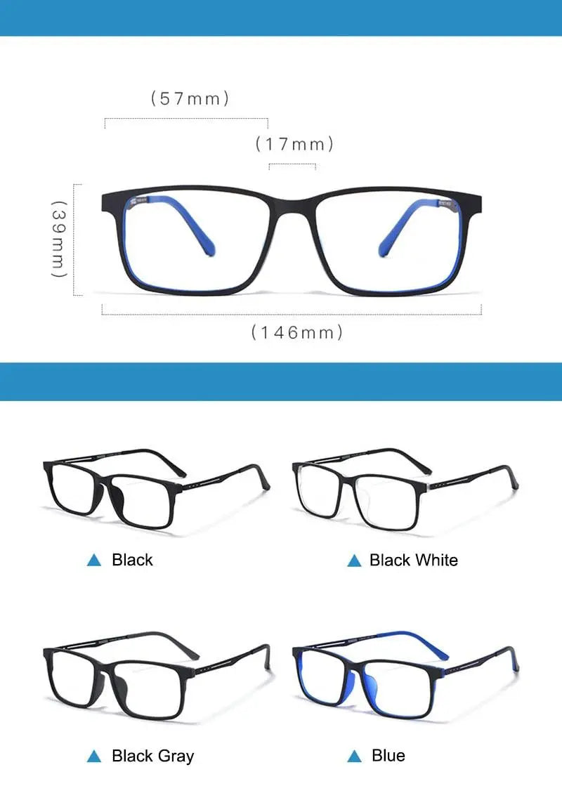 Unisex Square Full Rim Titanium Prescription Glasses 8838 — view 12 | Rx Spectacle