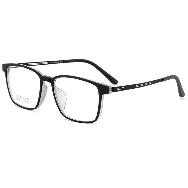 Men's Square Full Rim Titanium Prescription Glasses 8906 — view 8 | Rx Spectacle