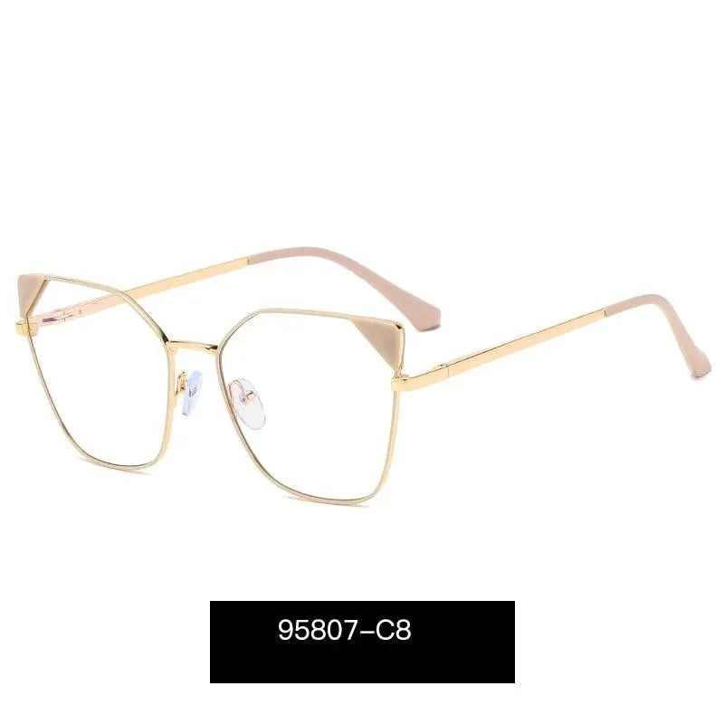 Women's Cat Eye Full Rim Alloy Prescription Glasses 95807 — view 8 | Rx Spectacle