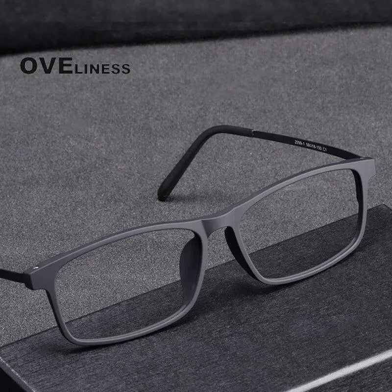Unisex Square Full Rim Titanium Prescription Glasses Ol20p99 — view 5 | Rx Spectacle