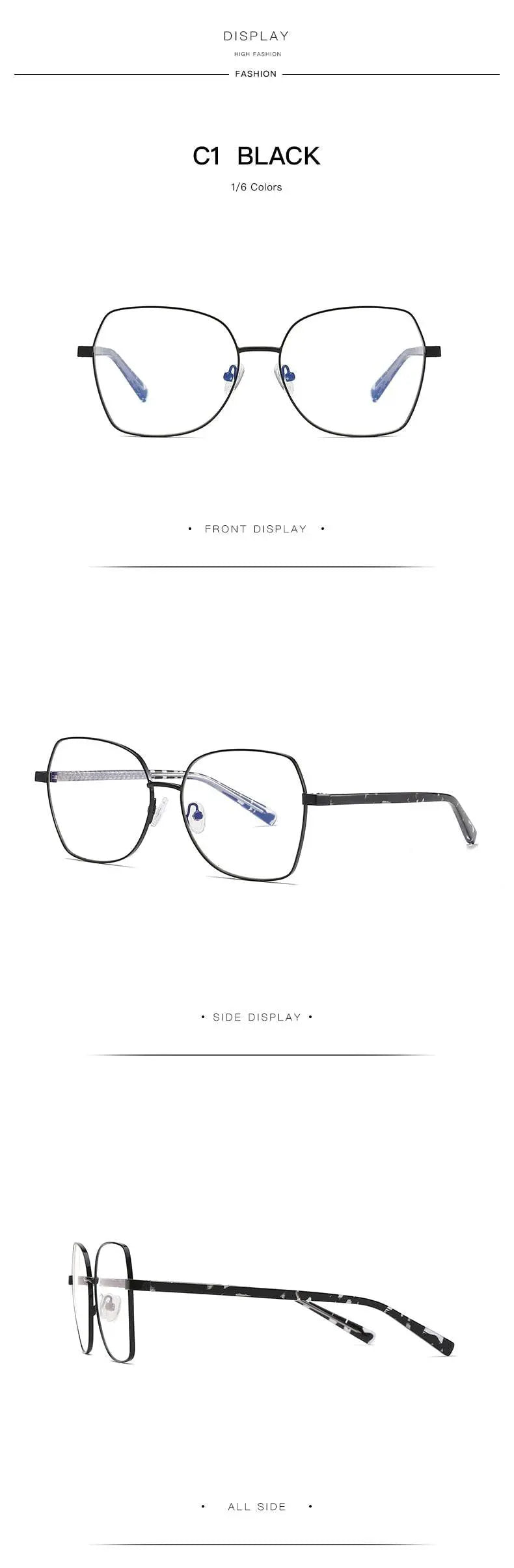 Women's Polygon Full Rim TR90 Prescription Glasses 3004 — view 15 | Rx Spectacle